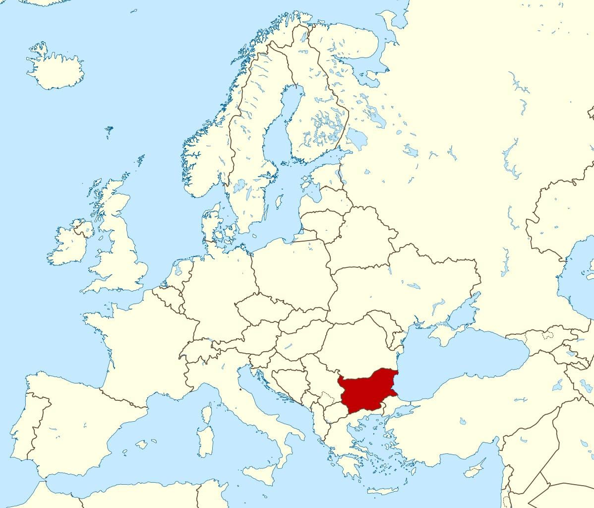 نقشه جهان نشان بلغارستان