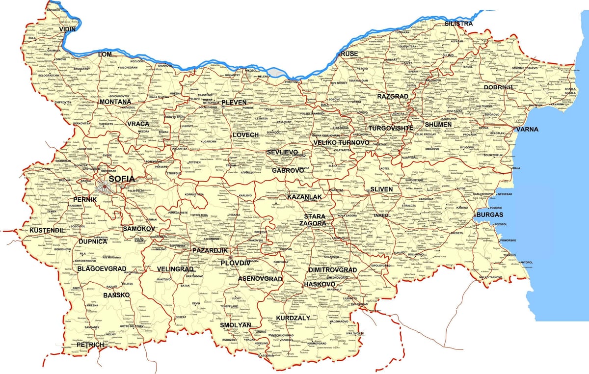 بلغارستان کشور, نقشه