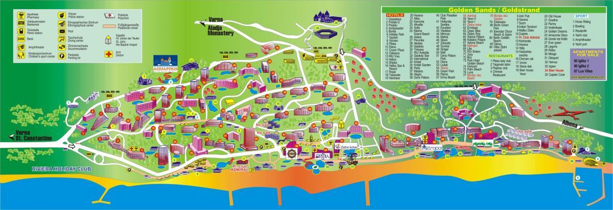 ساحل طلایی بلغارستان نقشه