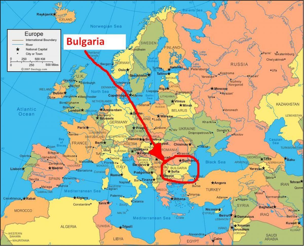 نقشه بلغارستان اطراف کشور